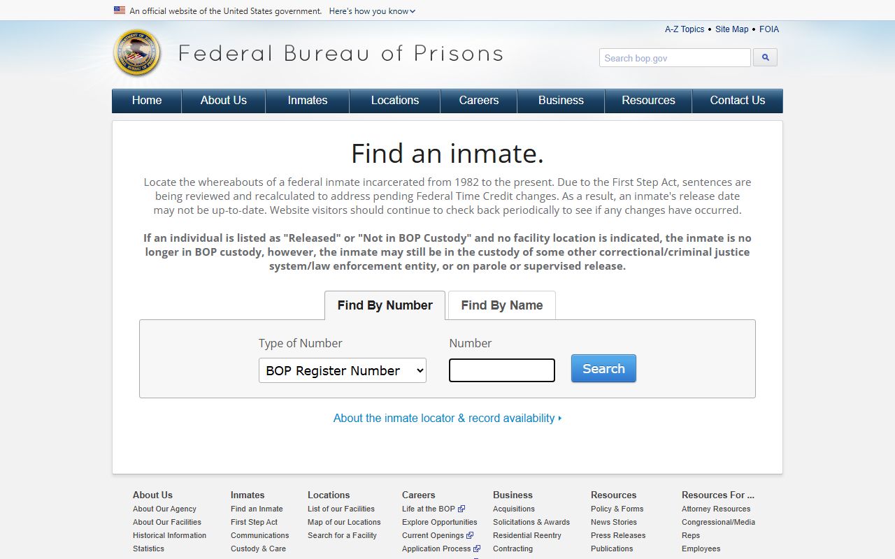 Federal Bureau of Prisons locator for Mecklenburg County related released inmates