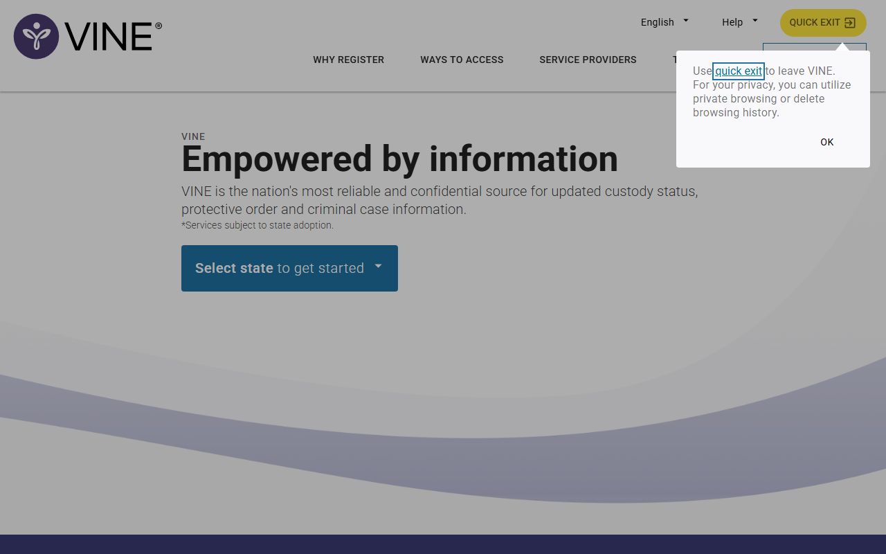 VINELink portal for Mecklenburg County released inmate notifications