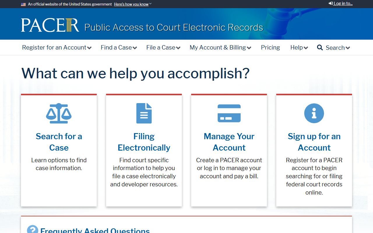 PACER federal court access for Mecklenburg County related warrants